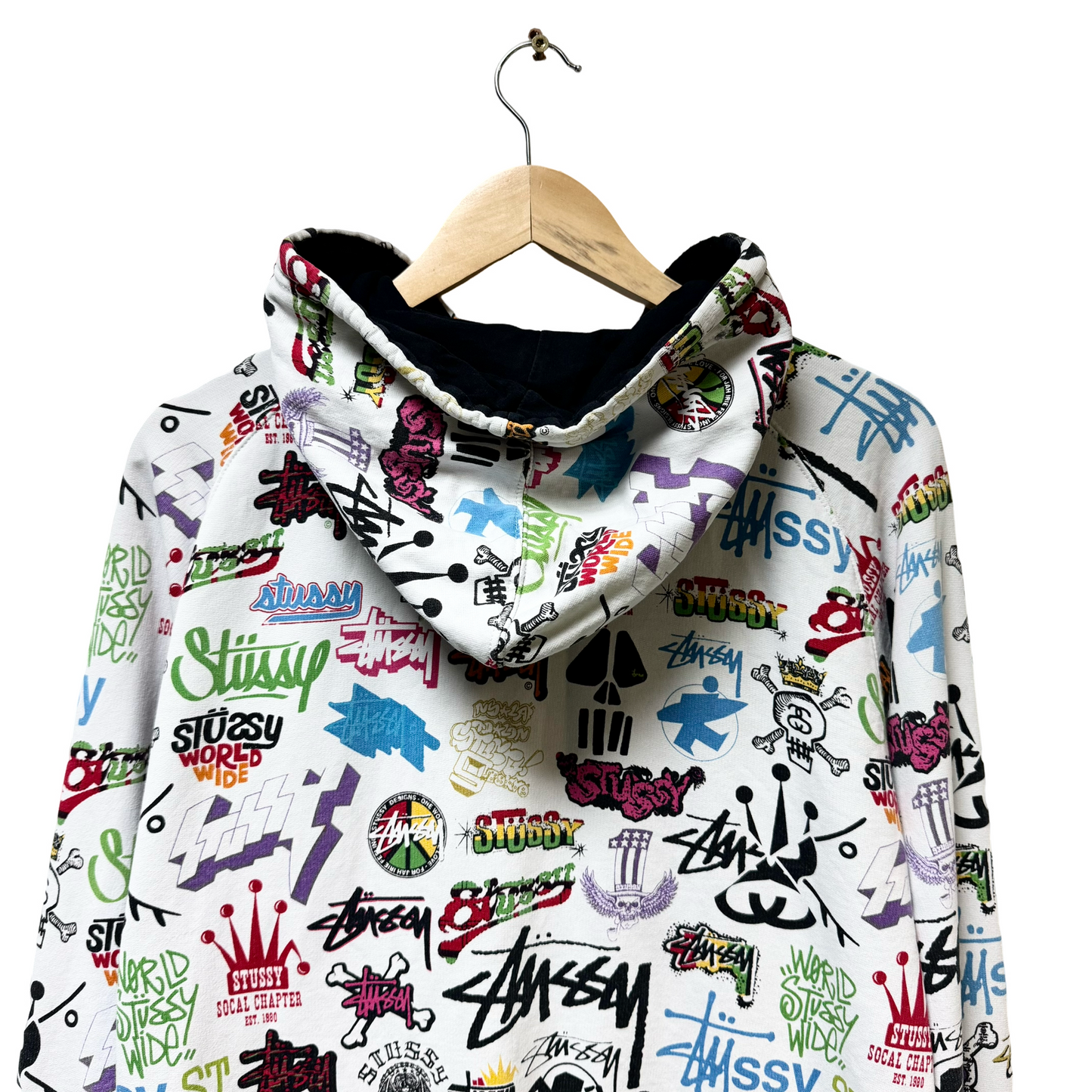 Early 2000s Stussy Multi Logo Full Zip Hoodie - L