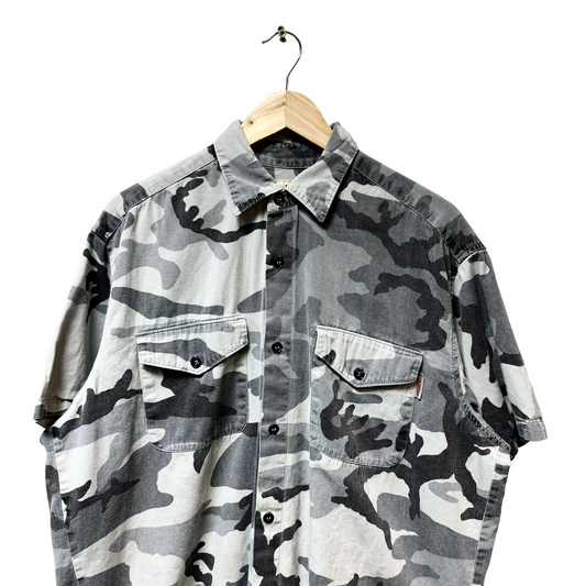 Early 90s Stussy Full Camo Short Sleeve Shirt - L/XL