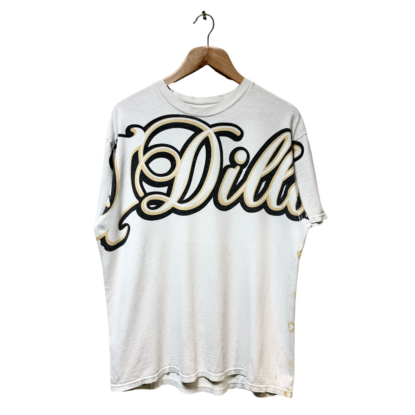 Early 2000s Stussy X J-Dilla Spell out Logo Tee - L