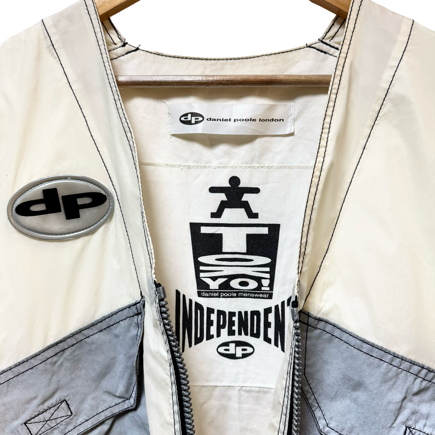 Early 90s Daniel Pool Reflective 3M Vest Logo Jacket - L