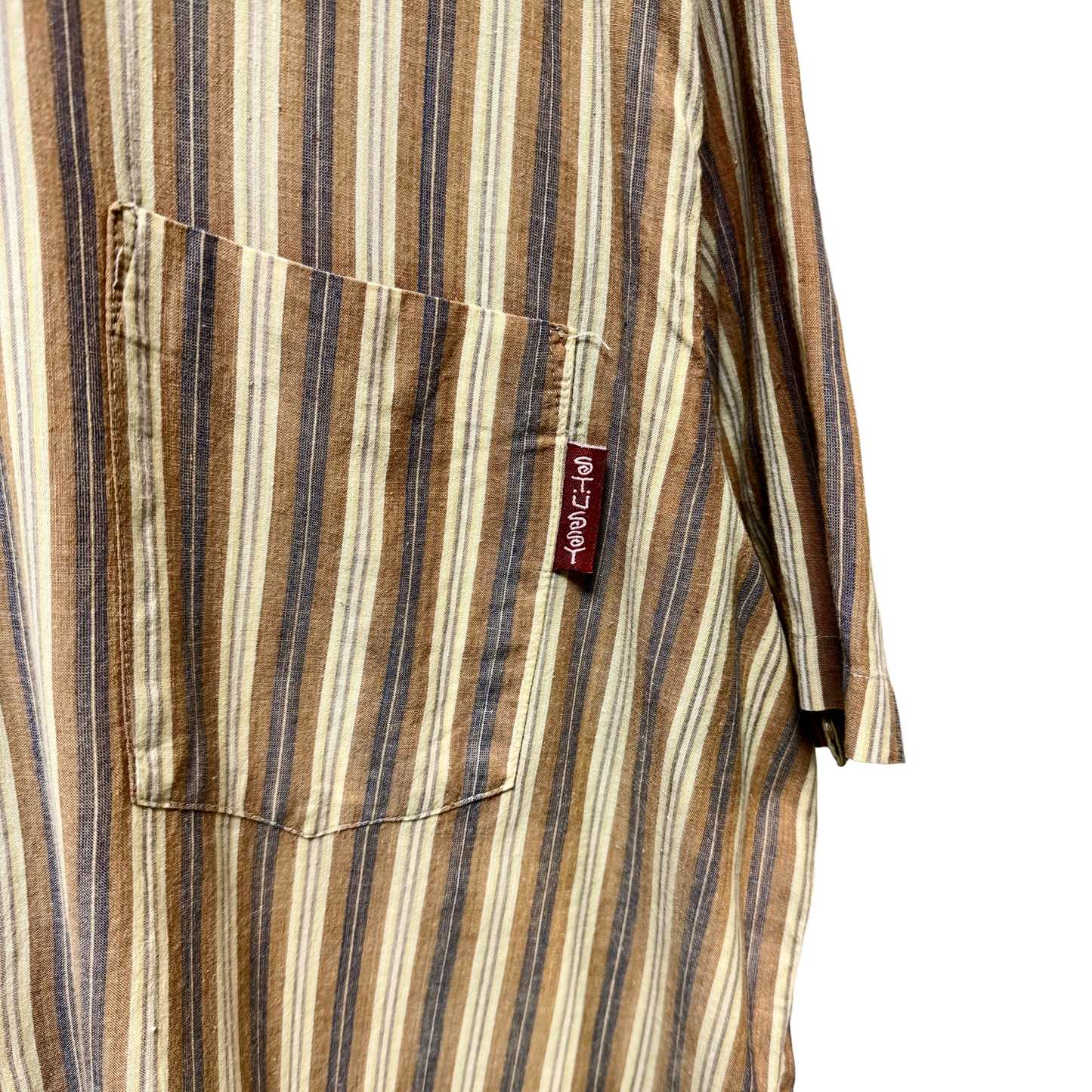 Late 80s Stussy Striped Short Sleeve Shirt - XL