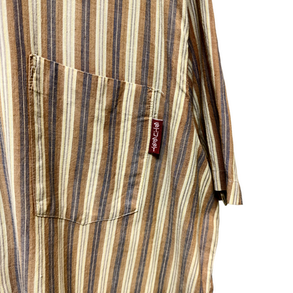 Late 80s Stussy Striped Short Sleeve Shirt - XL