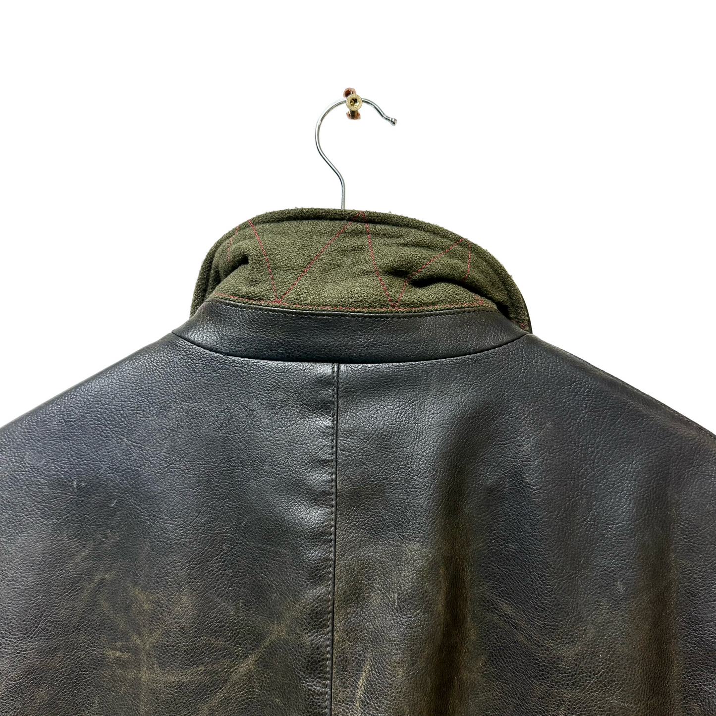 Early 90s Armani Jeans Reverse Pocket Leather Jacket - XL