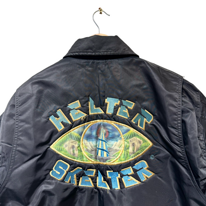 Early 90s Helter Skelter Slide Logo Bomber Jacket - XL