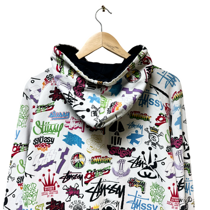 Early 2000s Stussy Multi Logo Full Zip Hoodie - L