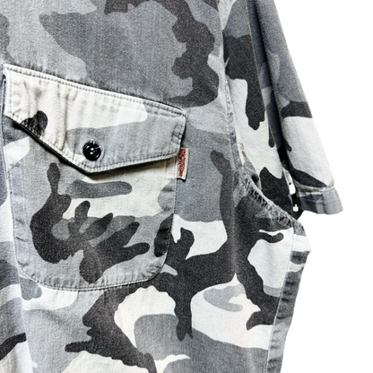 Early 90s Stussy Full Camo Short Sleeve Shirt - L/XL