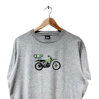Late 90s Stussy Motor Bike Logo Tee - L
