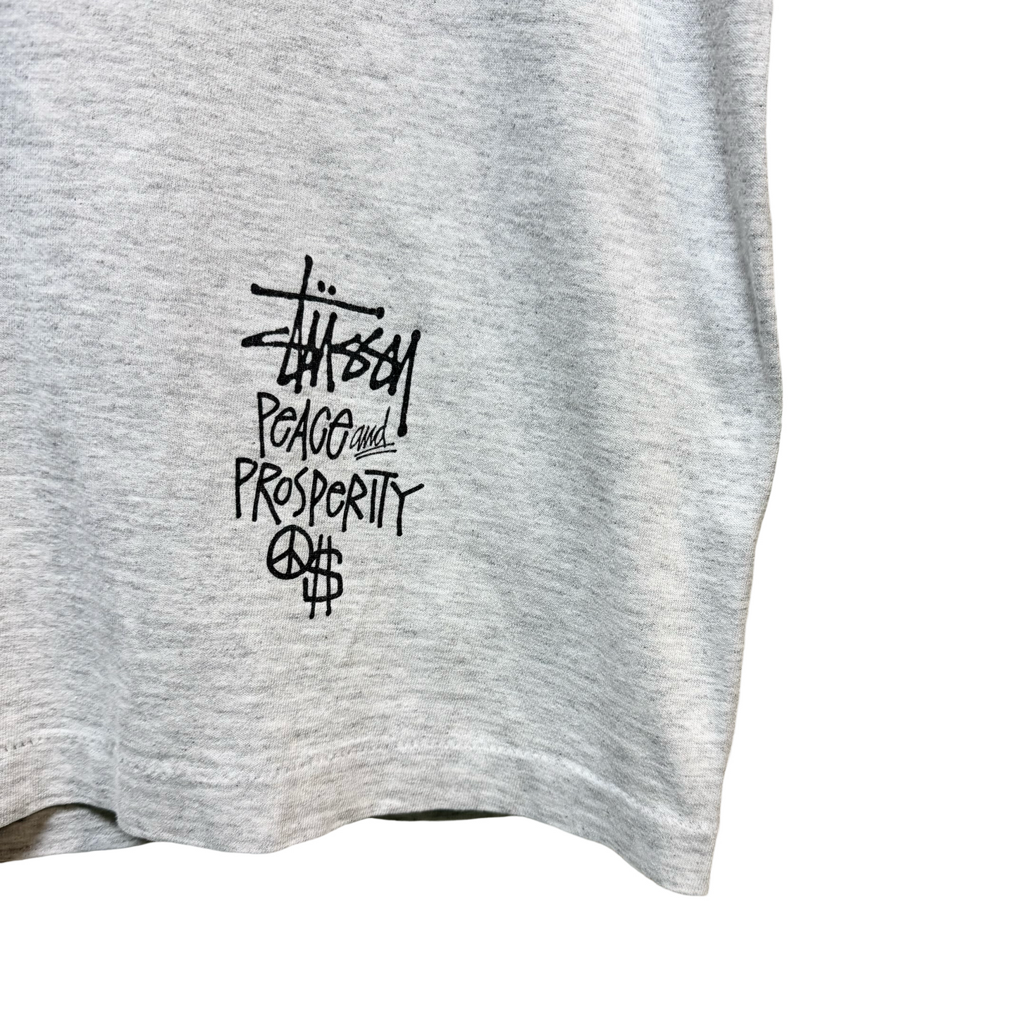 Early 90s Stussy Peace And Prosperity Tee - L