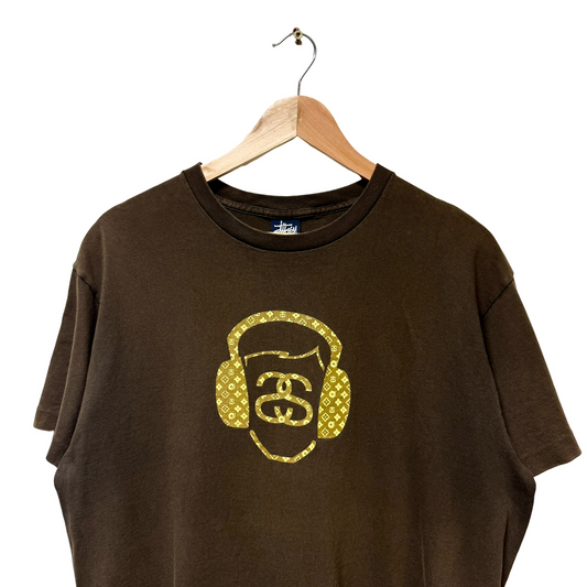 Late 90s Stussy LV Headphones Logo Tee - L