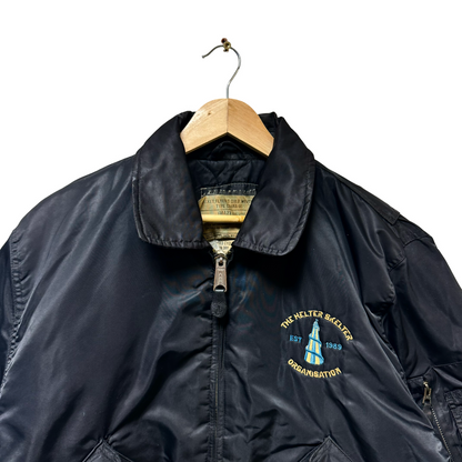 Early 90s Helter Skelter Slide Logo Bomber Jacket - XL