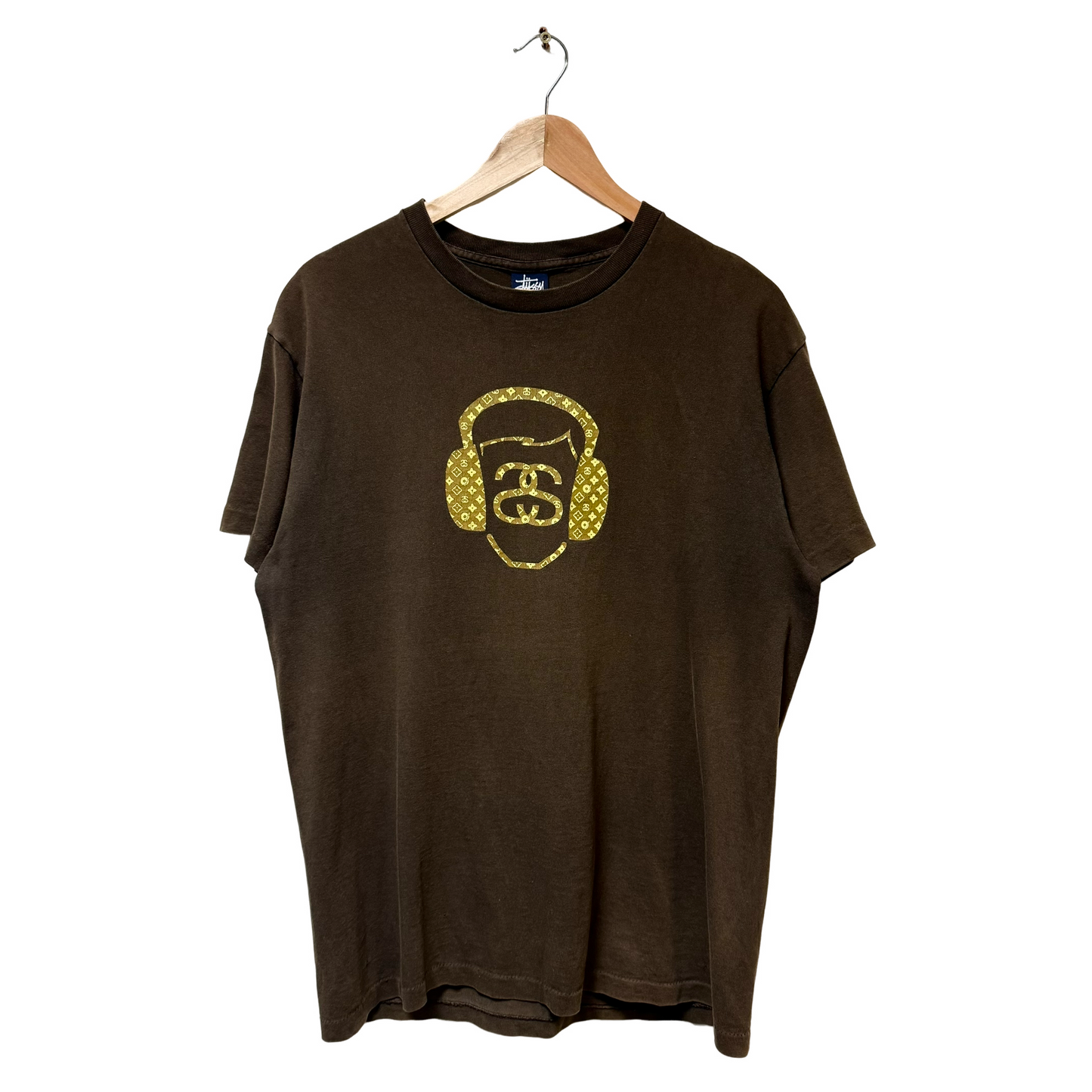 Late 90s Stussy LV Headphones Logo Tee - L
