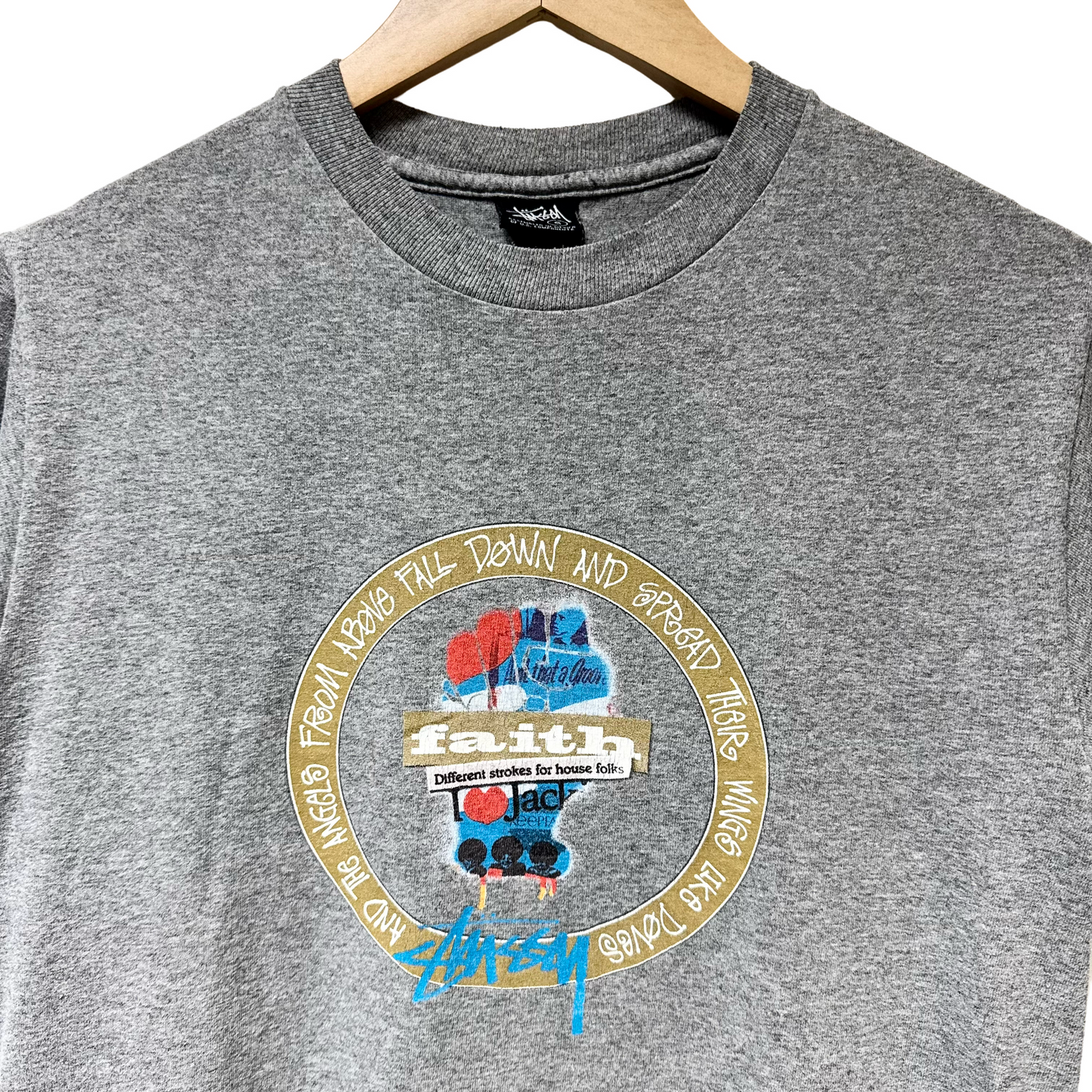 Early 2000s Stussy x Faith House Records Logo Tee - S