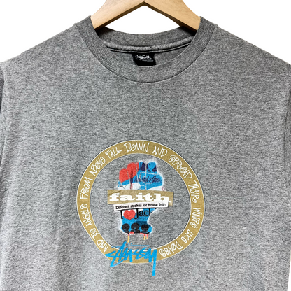 Early 2000s Stussy x Faith House Records Logo Tee - S