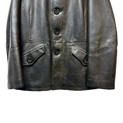 Early 90s Armani Jeans Reverse Pocket Leather Jacket - XL