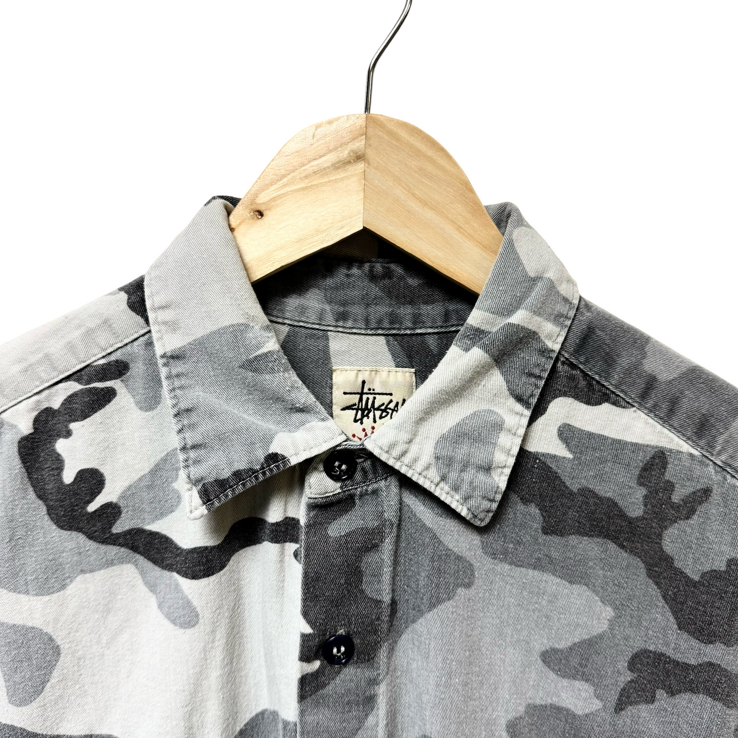 Early 90s Stussy Full Camo Short Sleeve Shirt - L/XL