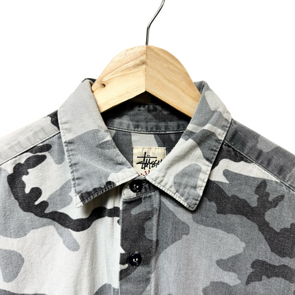 Early 90s Stussy Full Camo Short Sleeve Shirt - L/XL