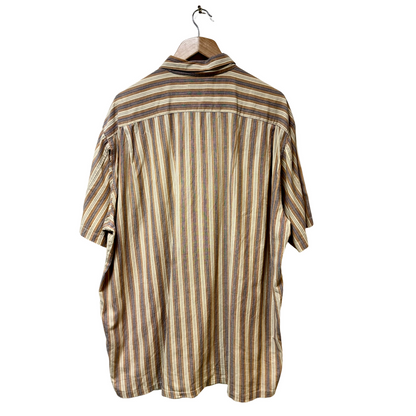 Late 80s Stussy Striped Short Sleeve Shirt - XL