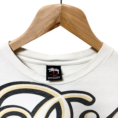 Early 2000s Stussy X J-Dilla Spell out Logo Tee - L