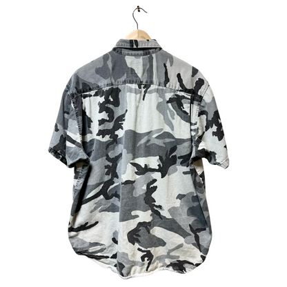 Early 90s Stussy Full Camo Short Sleeve Shirt - L/XL