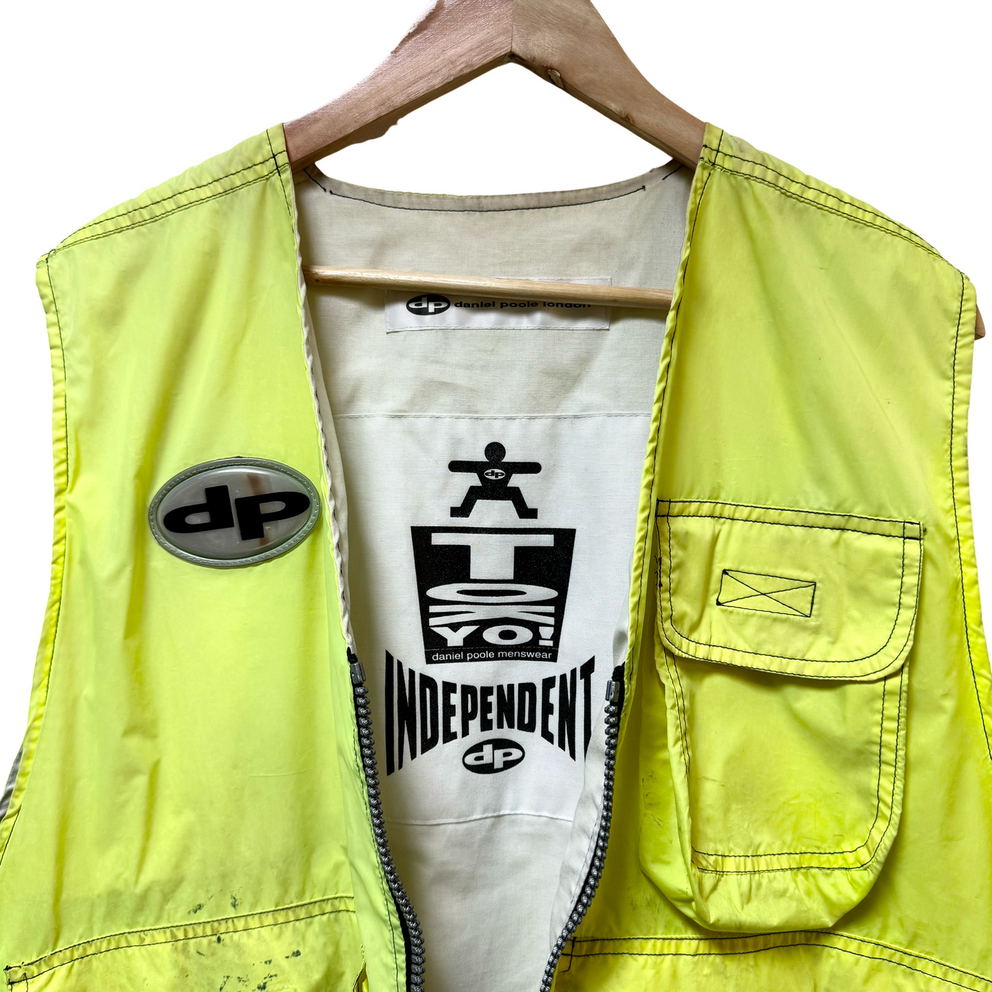 Early 90s Daniel Pool Reflective 3M Vest Logo Jacket - L