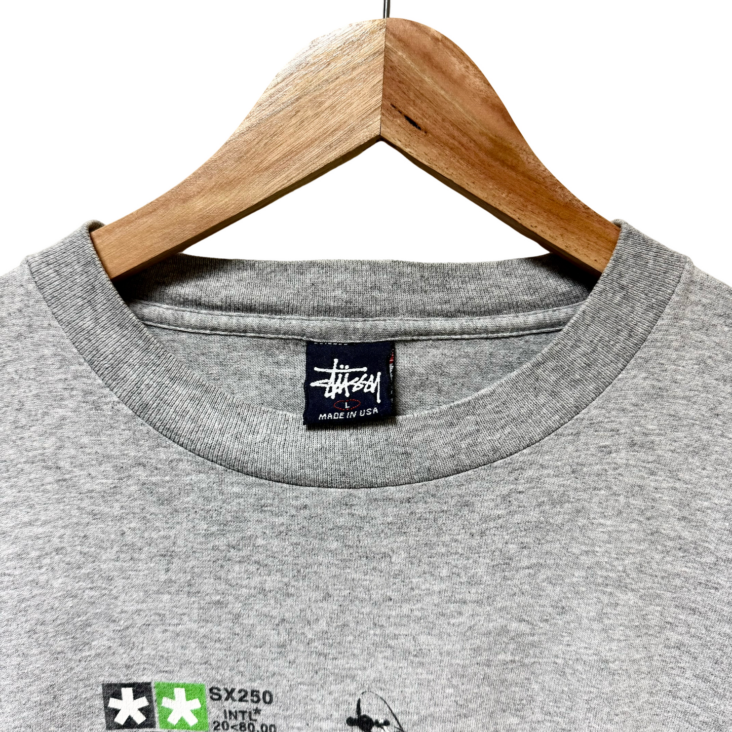 Late 90s Stussy Motor Bike Logo Tee - L