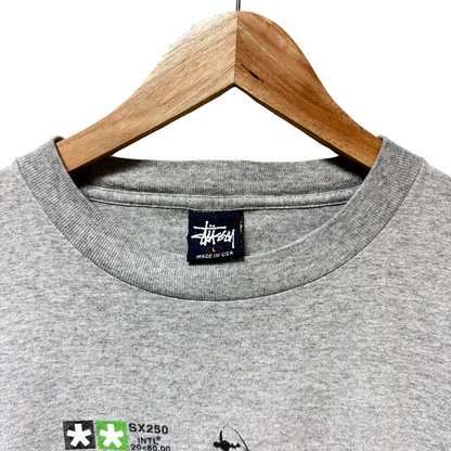 Late 90s Stussy Motor Bike Logo Tee - L