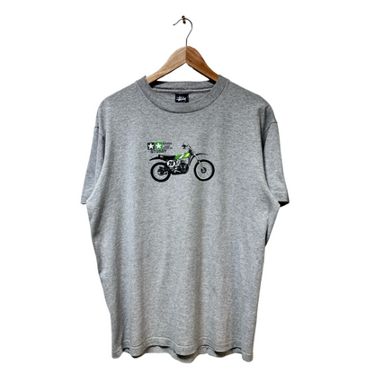 Late 90s Stussy Motor Bike Logo Tee - L